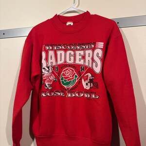 Vintage 1994 Wisconsin Badgers Rose Bowl Red Crewneck Sweatshirt